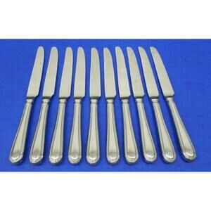 10 - Oxford Hall OHX74 Beaded Glossy Stainless Korea Flatware DINNER KNIVES